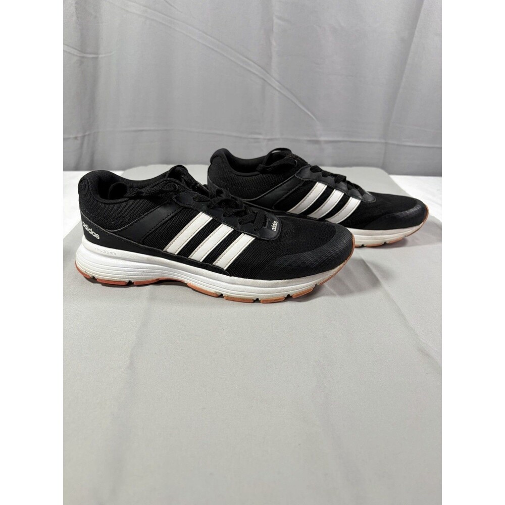 Adidas Shoes Womens 8.5 Black White Cloudfoam QT Flex Running Trainer Sneakers